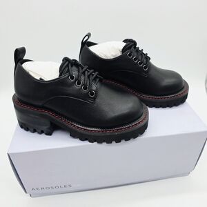 AEROSOLES‎ Franca Oxford Black Lace-Up Platform Shoes Size Girl's 11 NWT